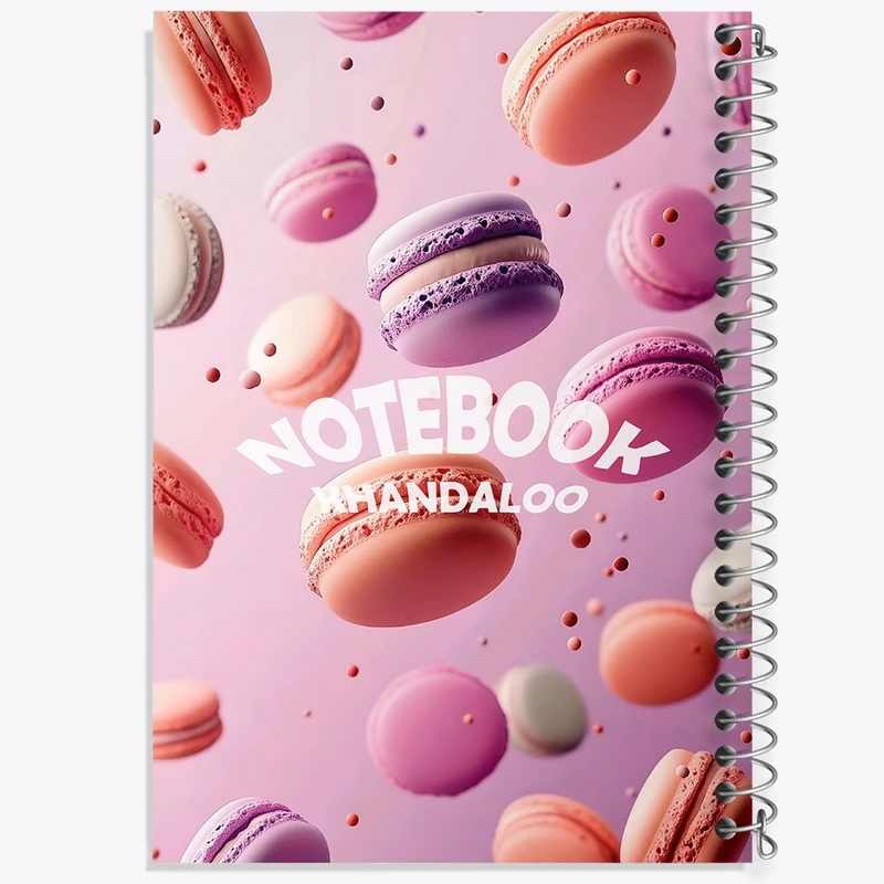 دفتر شطرنجی 50 برگ خندالو طرح پترن ماکارون (Macarons) کد N7643