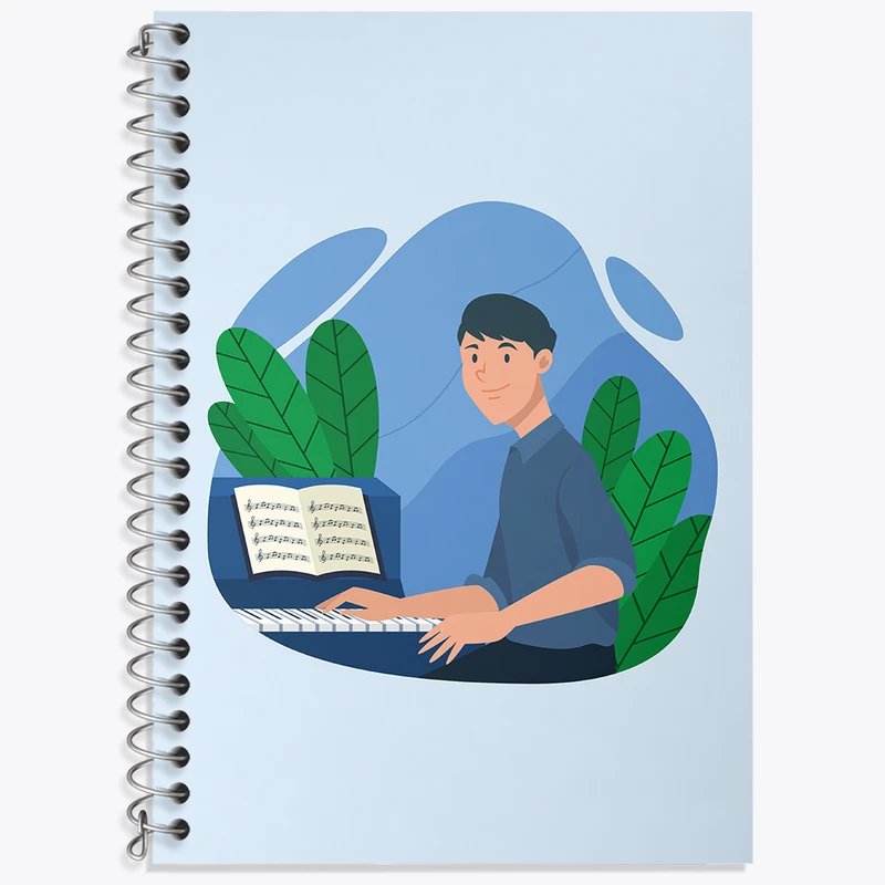 دفتر زبان دوخط 50 برگ خندالو طرح نوازنده کد F3644