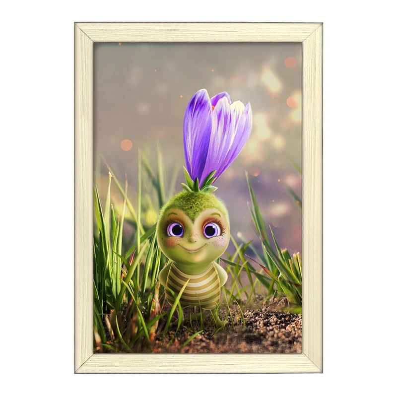 تابلو خندالو طرح گل کیوت کد F393