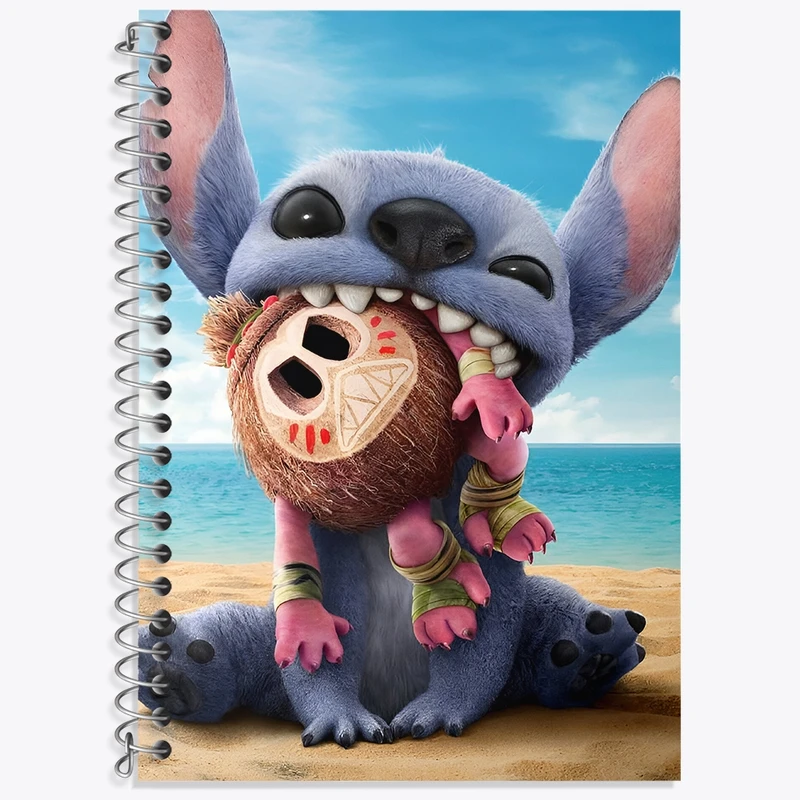 دفتر زبان 50 برگ خندالو مدل سه خط طرح استیچ (Stitch) کد N7261