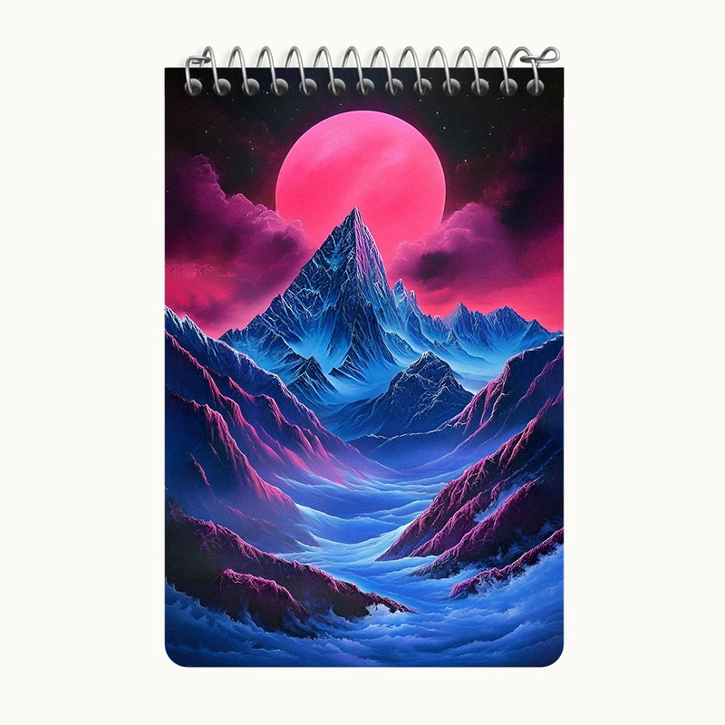 دفتر یادداشت 50 برگ خندالو طرح کوه و ماه کد F12103