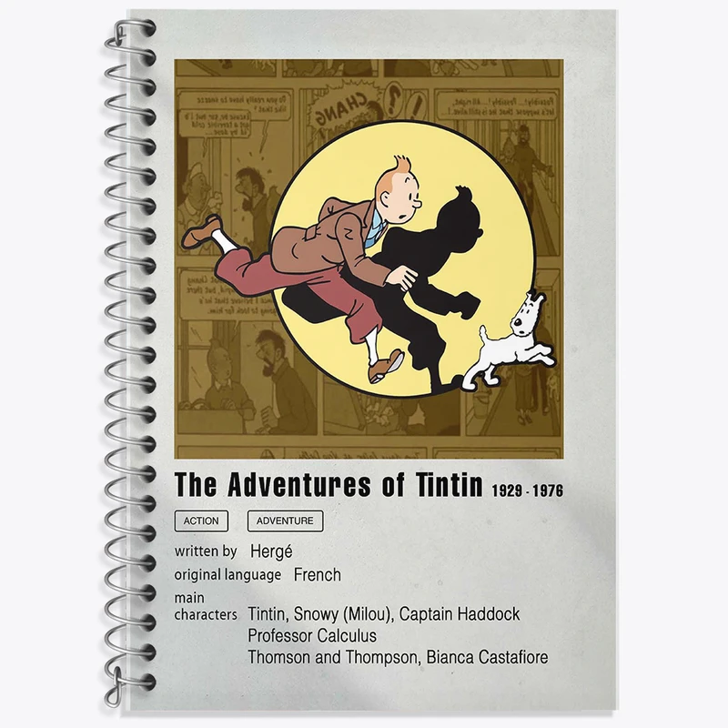 دفتر نت موسیقی 50 برگ خندالو طرح تن تن (Tintin) کد F11254