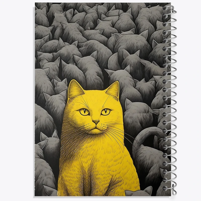 دفتر طراحی 50 برگ خندالو طرح گربه (Cat) کد F2891