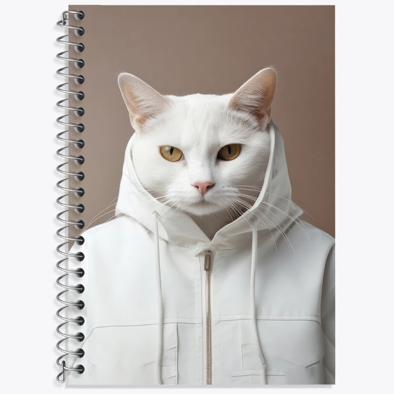 دفتر زبان 50 برگ خندالو مدل سه خط طرح گربه بامزه کد F3017