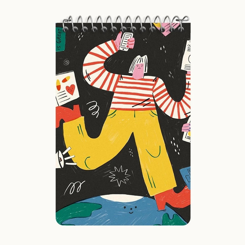 دفتر یادداشت 50 برگ خندالو طرح فانتزی کد F8855