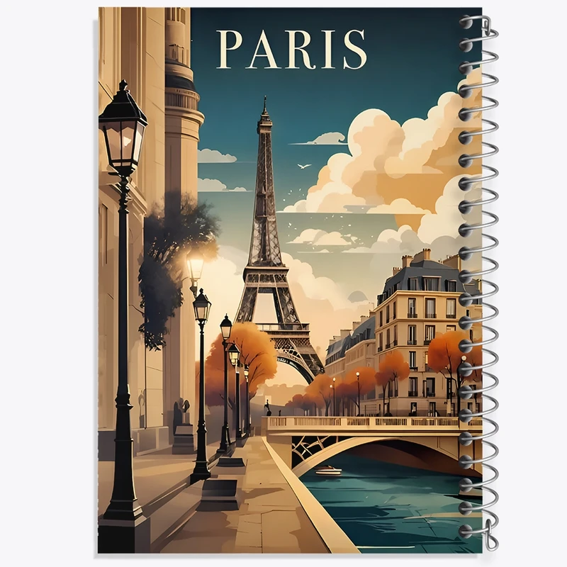 دفتر طراحی 50 برگ خندالو طرح پاریس (Paris) کد F12898