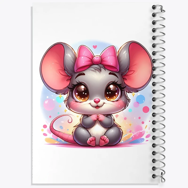 دفتر طراحی 50 برگ خندالو طرح موش کیوت کد F11822