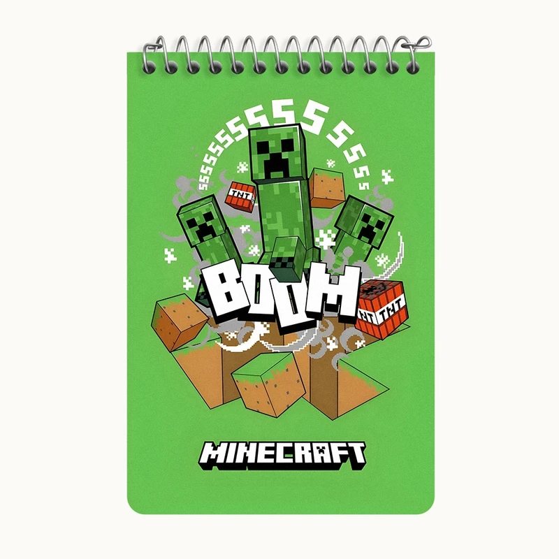 دفتر یادداشت 50 برگ خندالو طرح ماینکرافت (Minecraft) کد F3497