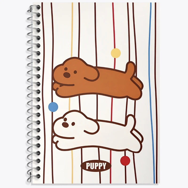 دفتر زبان 50 برگ خندالو مدل سه خط طرح سگ های بازیگوش کد N9434