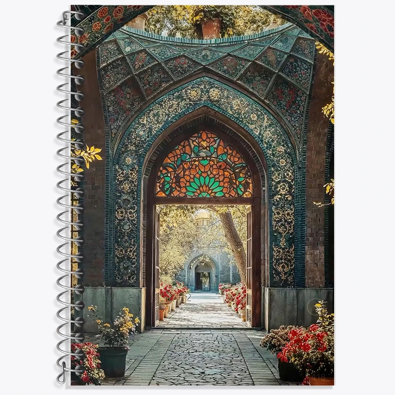 دفتر زبان دوخط 50 برگ خندالو طرح باغ ایرانی کد F10695