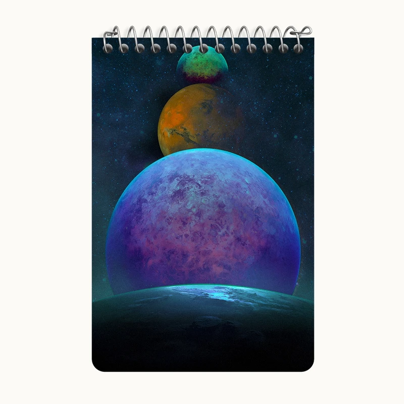 دفتر یادداشت 50 برگ خندالو طرح کهکشان (galaxy) کد F6718