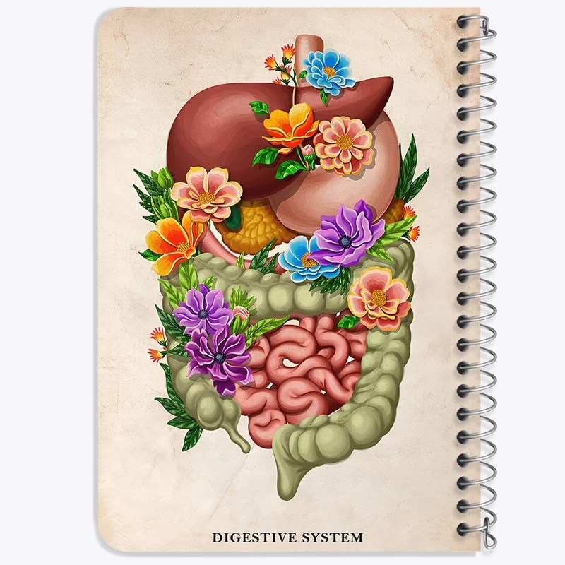 دفتر یادداشت 50 برگ خندالو طرح سیستم گوارش (Digestive System) کد F13971