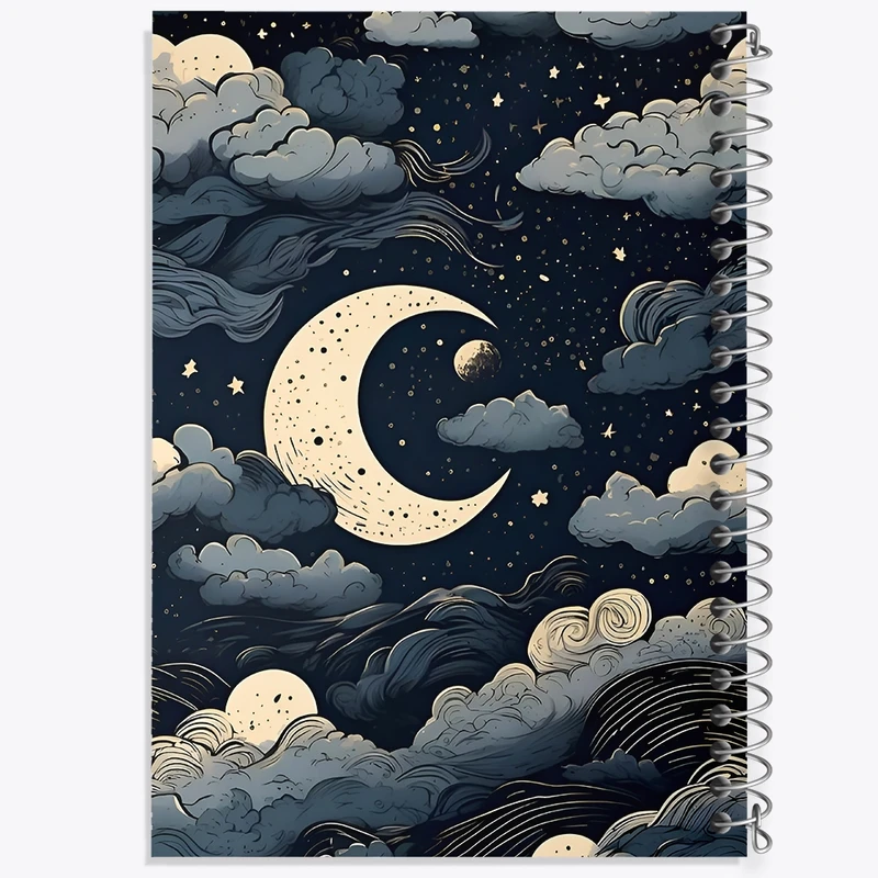 دفتر شطرنجی 50 برگ خندالو طرح ماه (Moon) کد F4973