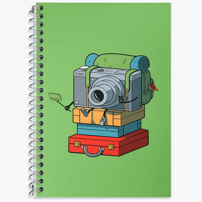 دفتر زبان 50 برگ خندالو مدل سه خط طرح دوربین عکاسی و سفر کد F10629