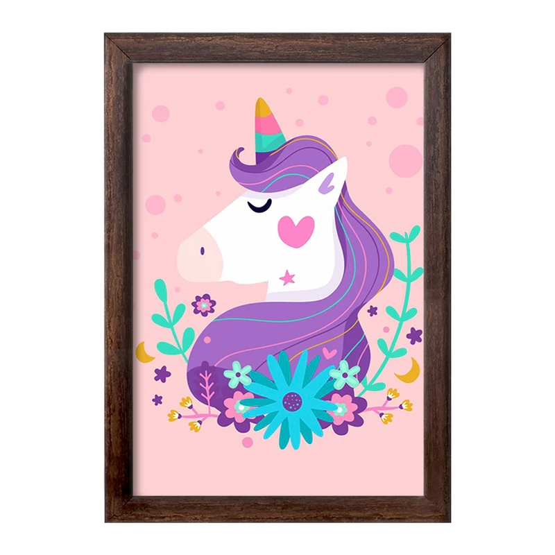 تابلو خندالو طرح اسب تک شاخ یونیکورن  کد 1117