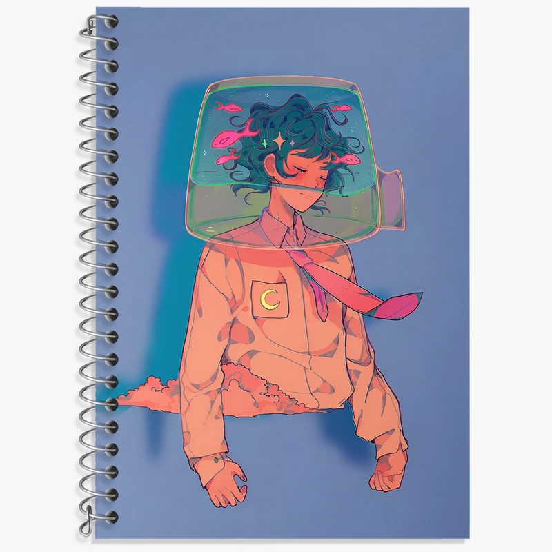 دفتر زبان 50 برگ خندالو مدل سه خط طرح دخترانه فاتزی کد N8218