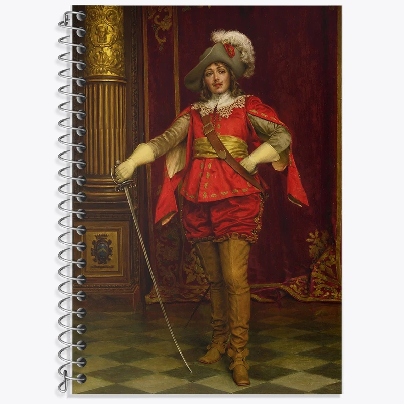 دفتر لغت 50 برگ خندالو طرح نقاشی شوالیه اثر فردریک سولاکروا کد F12138