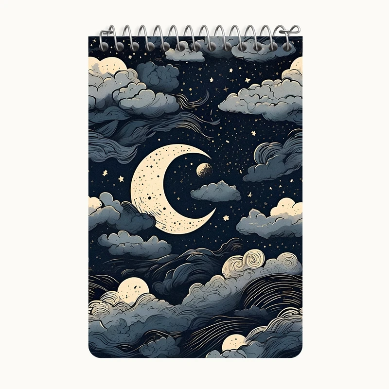دفتر یادداشت 50 برگ خندالو طرح ماه (Moon) کد F4973