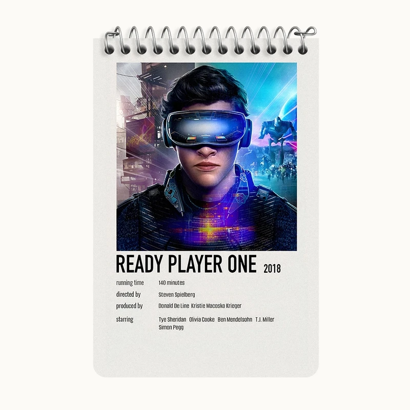 دفتر یادداشت 50 برگ خندالو طرح بازیکن شماره یک آماده (Ready Player One) کد F13104