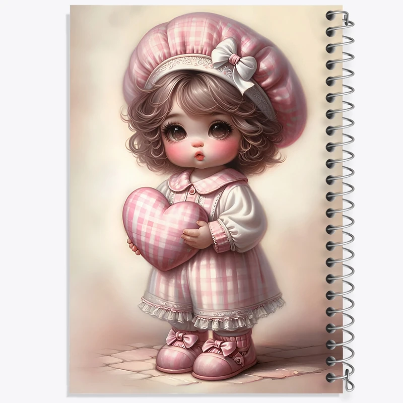 دفتر شطرنجی 50 برگ خندالو طرح دخترانه کودکانه کد F9484