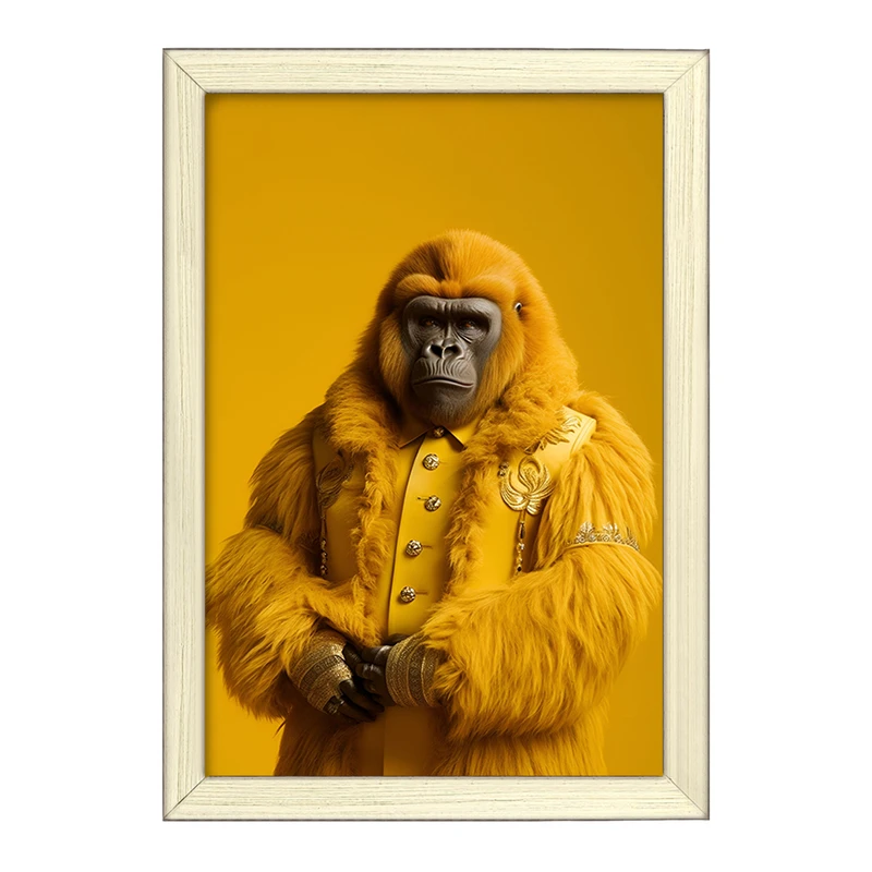 تابلو خندالو طرح گوریل زرد کد F3376