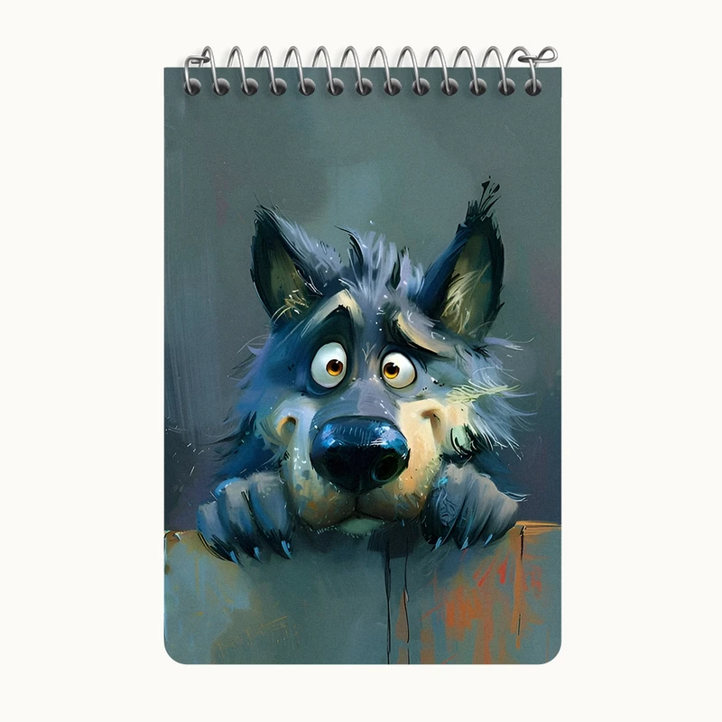 دفتر یادداشت 50 برگ خندالو طرح گرگ بامزه کد F6563