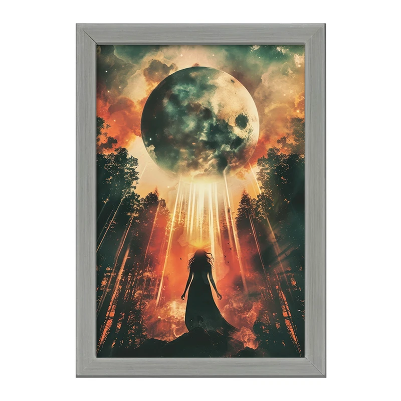 تابلو خندالو طرح دختر و کهکشان کد F3058