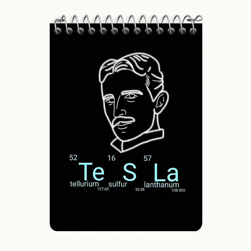 دفتر یادداشت 50 برگ خندالو طرح تسلا (Tesla) کد N6951