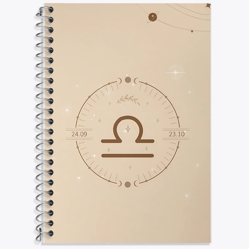 دفتر زبان دوخط 50 برگ خندالو طرح ماه تولد مهر کد F10894