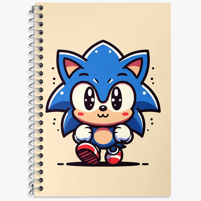 دفتر زبان 50 برگ خندالو مدل سه خط طرح سونیک (Sonic) کد N6462