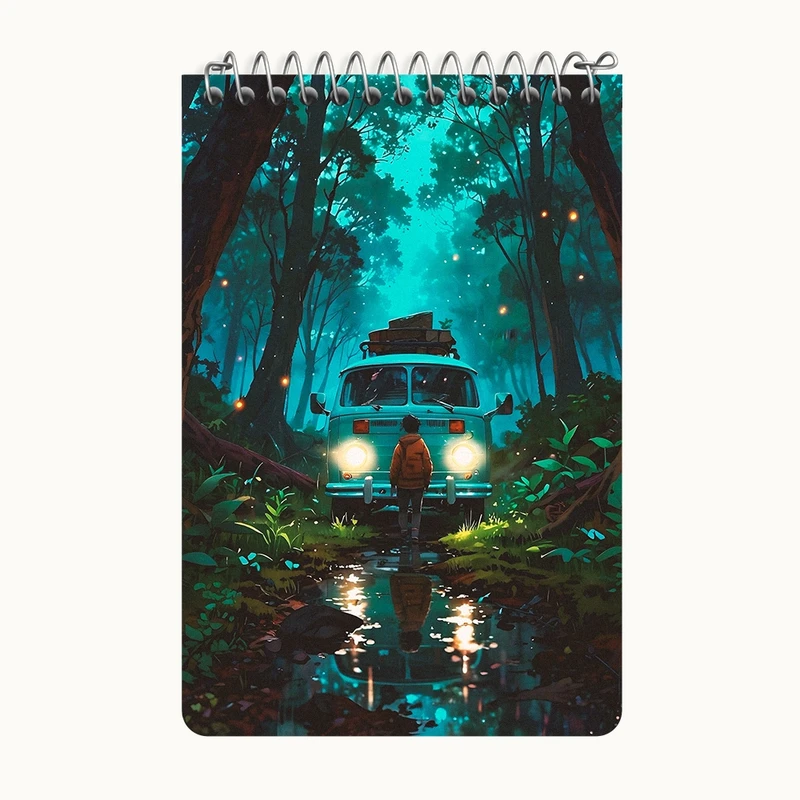 دفتر یادداشت 50 برگ خندالو طرح منظره جنگل کد F4766