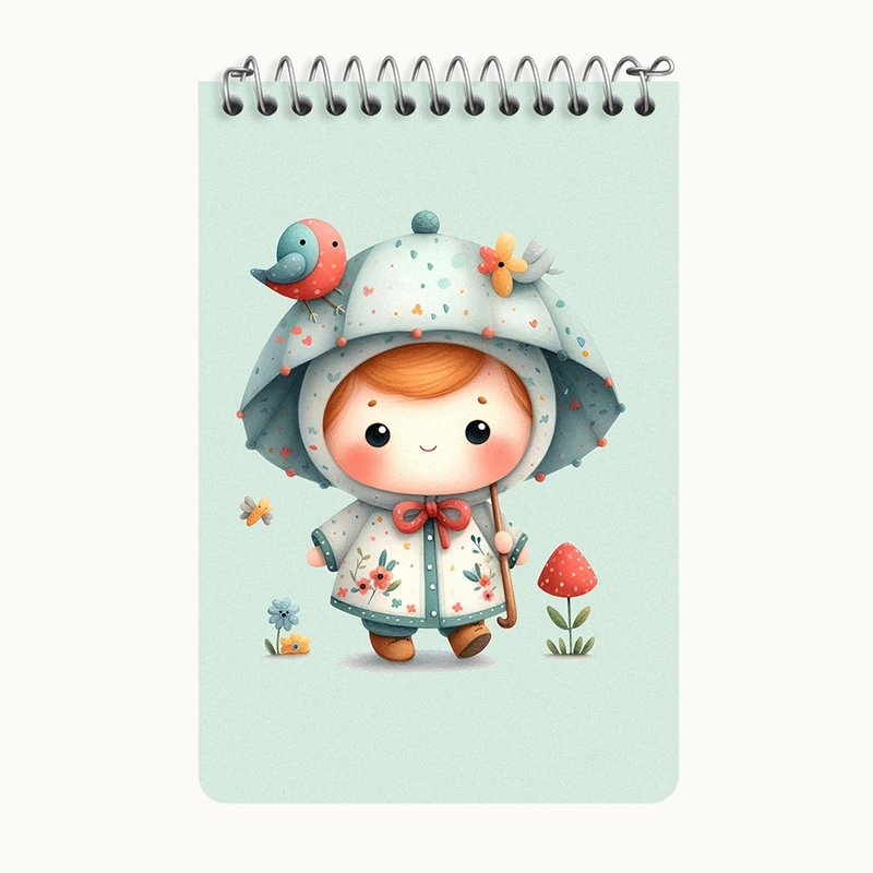 دفتر یادداشت 50 برگ خندالو طرح دخترانه کیوت کد F4923