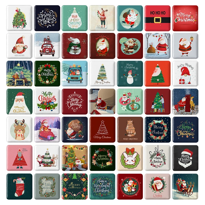 پیکسل خندالو طرح کریسمس (Christmas) کد 204 مدل مربعی مجموعه 49 عددی