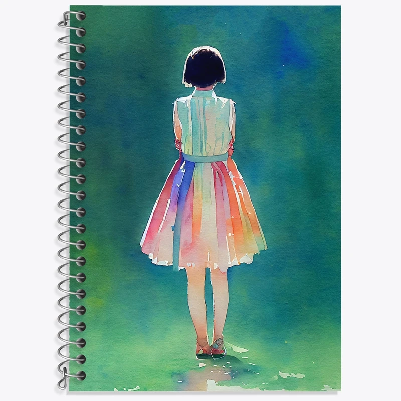 دفتر لغت 50 برگ خندالو طرح دختر آبرنگی کد N7994