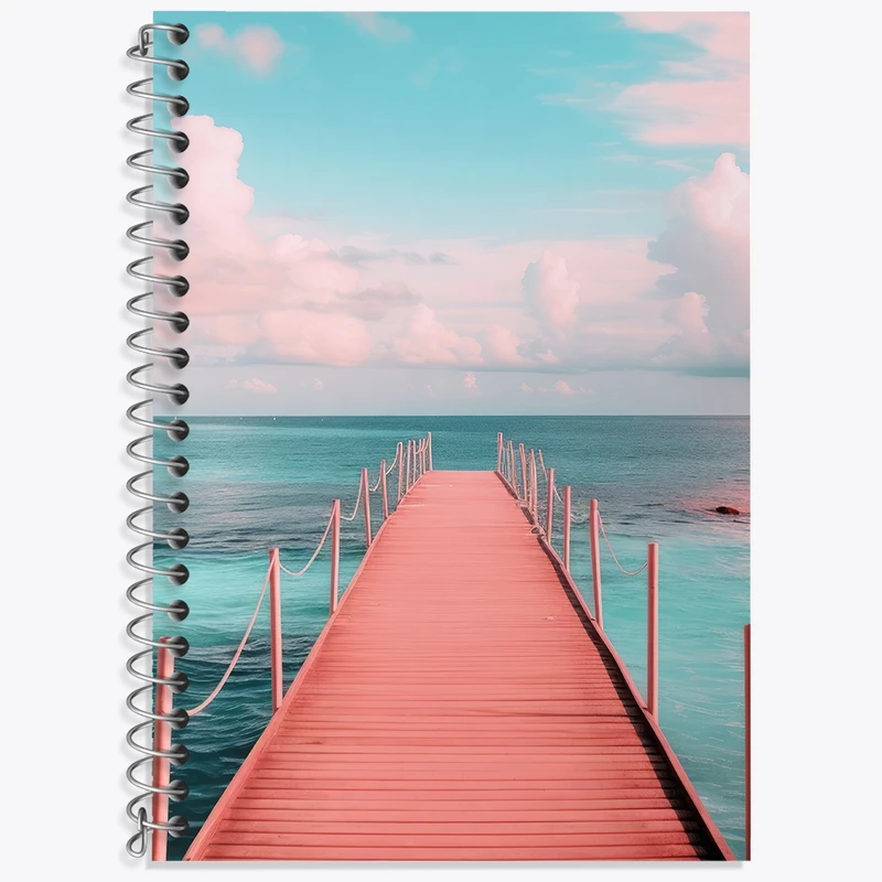 دفتر زبان 50 برگ خندالو مدل سه خط طرح به سوی دریا کد F3556