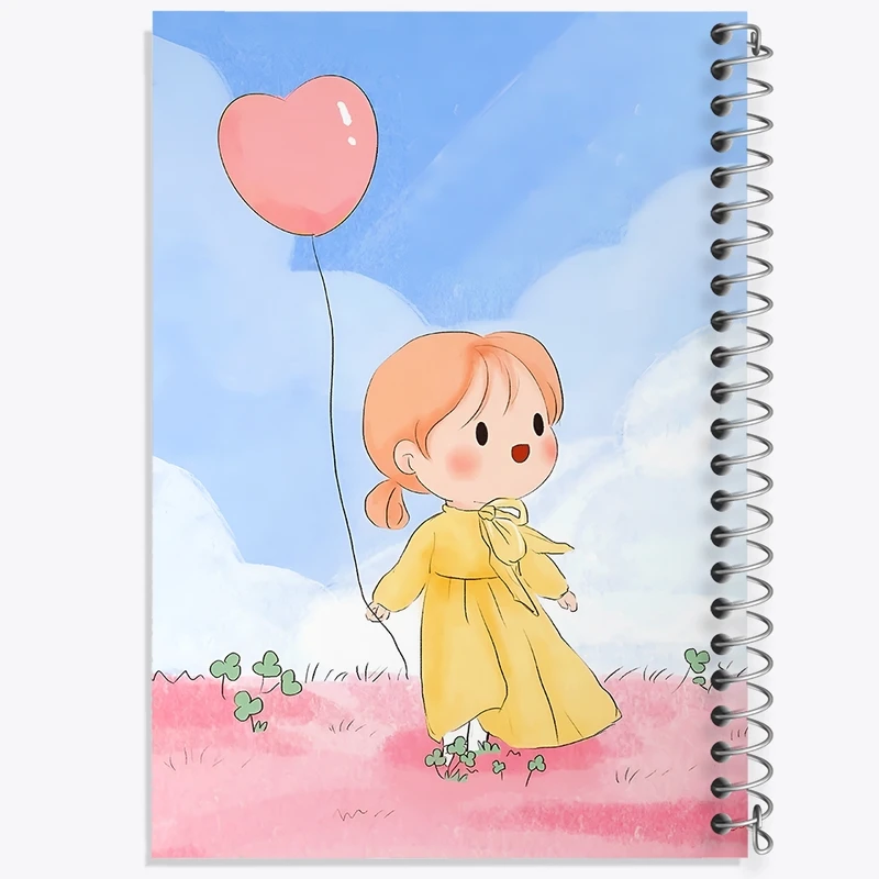 دفتر شطرنجی 50 برگ خندالو طرح دخترانه کیوت کد F11090