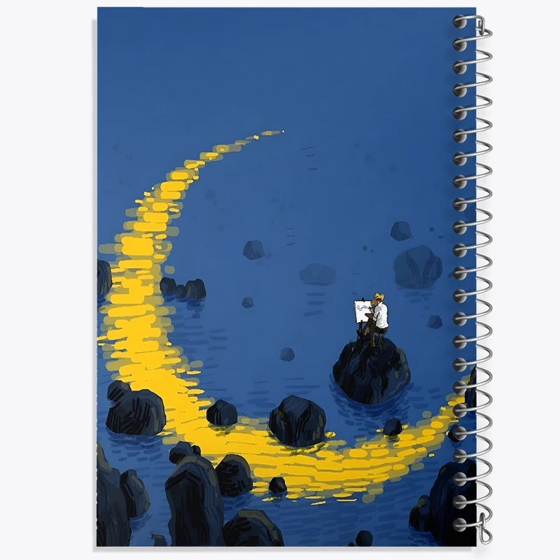 دفتر ژورنال نویسی 50 برگ خندالو مدل نقطه ای طرح ونسان ونگوگ کد F8807