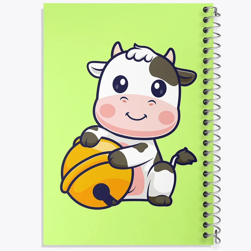 دفتر طراحی 50 برگ خندالو طرح حیوانات بامزه گاو کد 29731