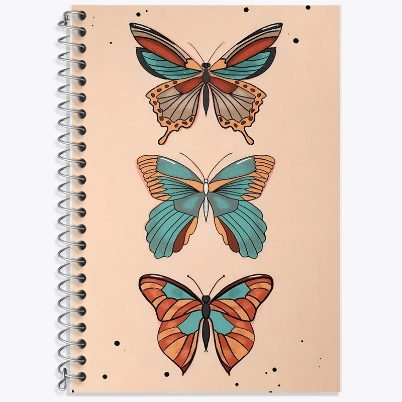 دفتر زبان 50 برگ خندالو مدل سه خط طرح پروانه کد F8848