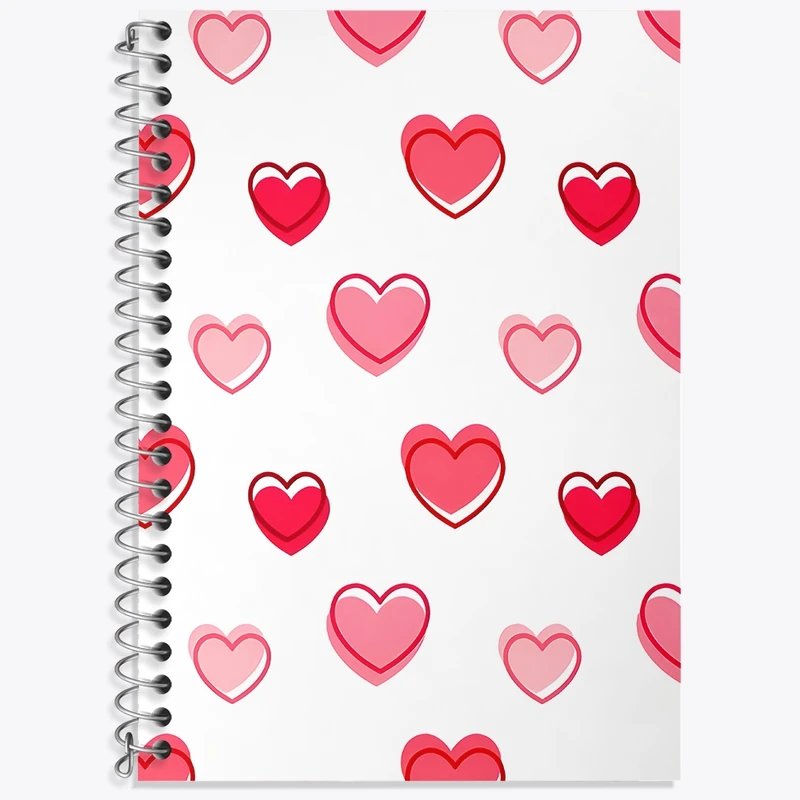 دفتر زبان 50 برگ خندالو مدل سه خط طرح پترن قلبی کد N6653