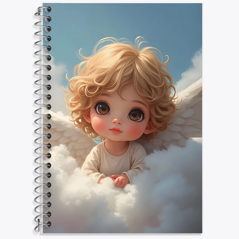 دفتر لغت 50 برگ خندالو طرح فرشته ی کیوت کد F12045