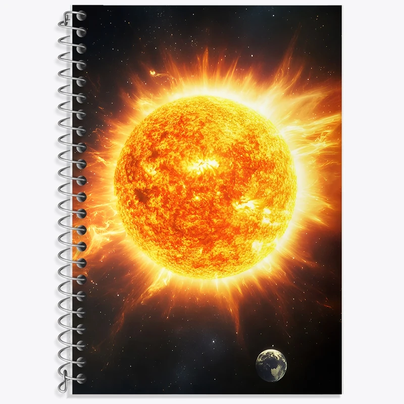 دفتر زبان 50 برگ خندالو مدل سه خط طرح منظومه شمسی کد F12085