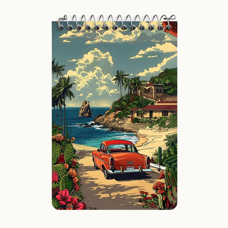 دفتر یادداشت 50 برگ خندالو طرح ماشین کلاسیک کد F4109