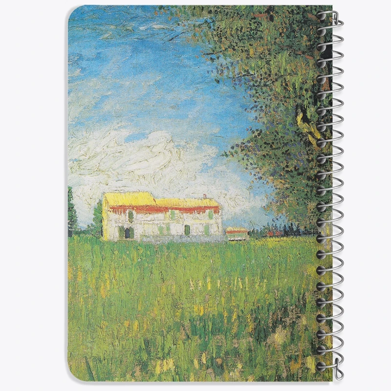 دفتر یادداشت 50 برگ خندالو طرح خانه در مزرعه گندم ونسان ونگوگ (Van Gogh) کد 36786