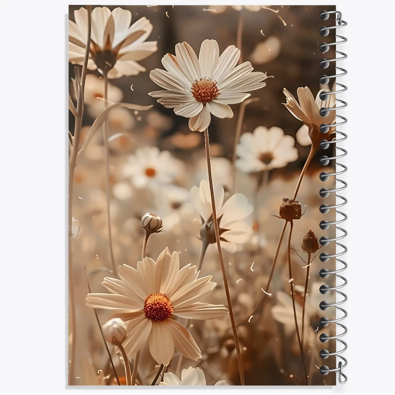 دفتر مشق 50 برگ خندالو طرح گل بابونه کد F3909