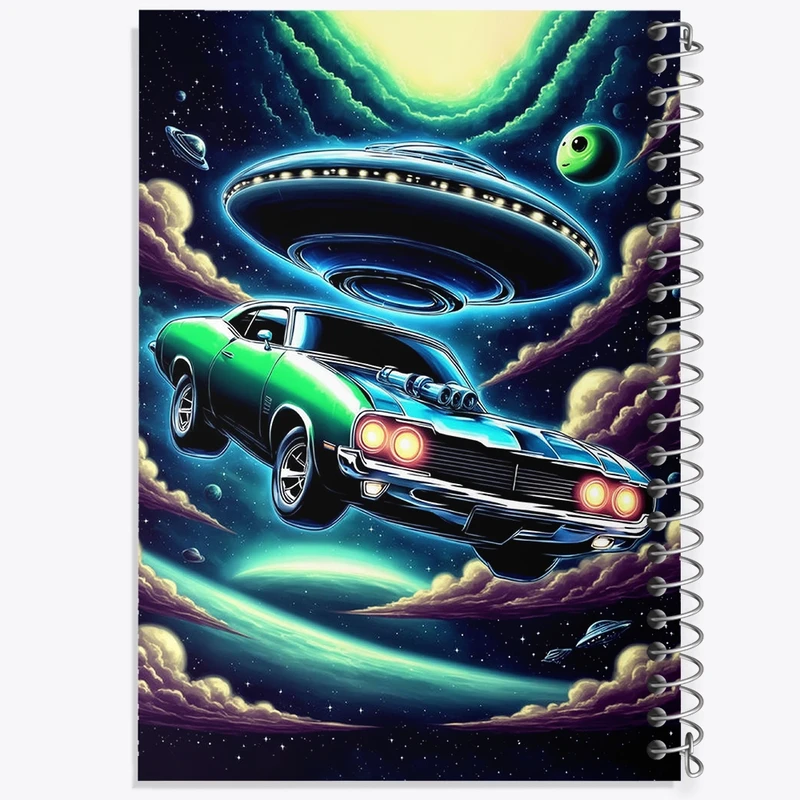 دفتر ژورنال نویسی 50 برگ خندالو مدل نقطه ای طرح ماشین و سفینه فضایی کد F3002