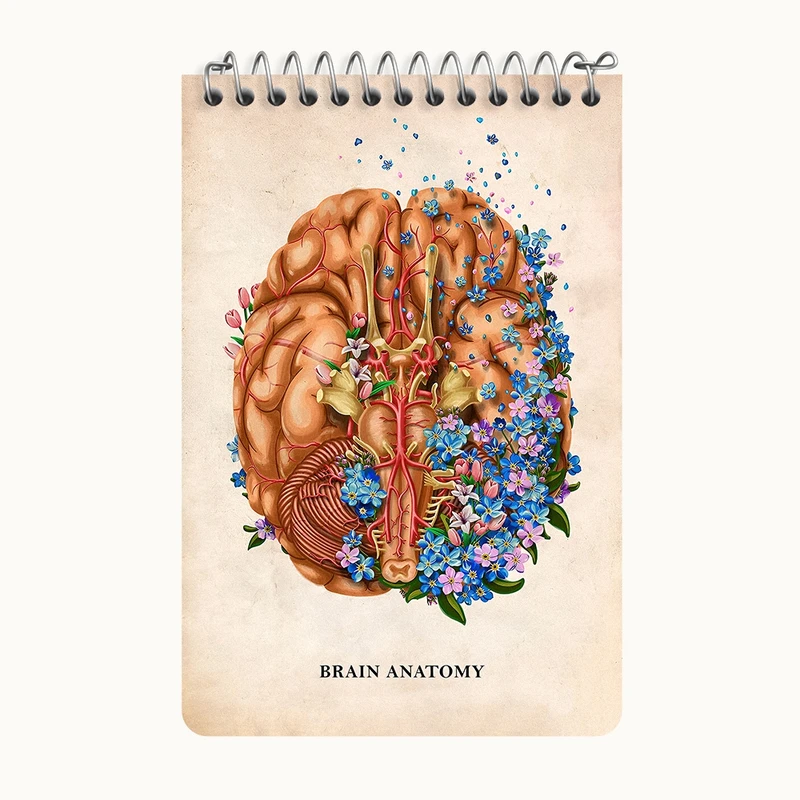 دفتر یادداشت 50 برگ خندالو طرح آناتومی مغز (Brain Anatomy) کد F14008