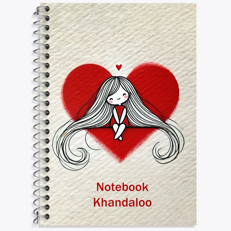 دفتر زبان دوخط 50 برگ خندالو طرح دخترانه کیوت کد N7017