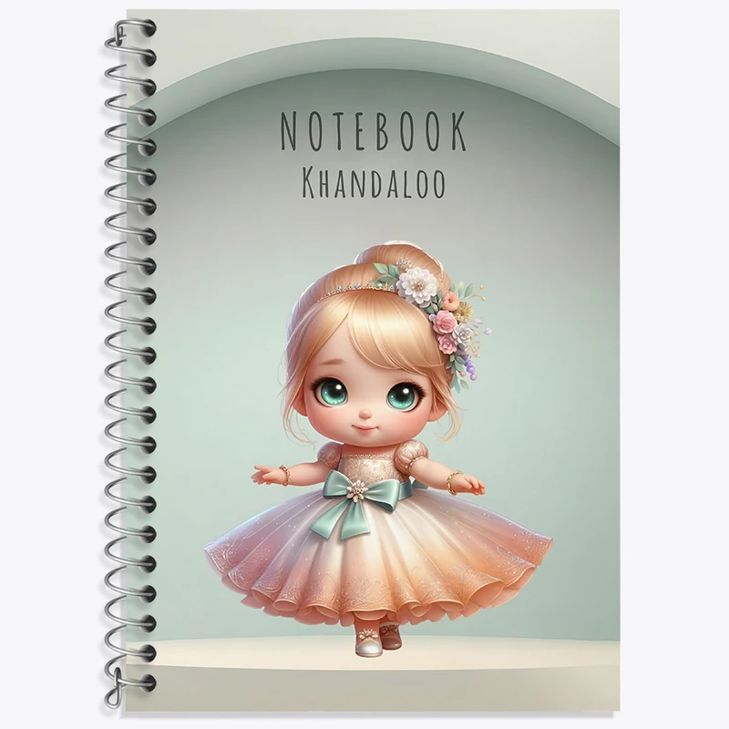 دفتر زبان 50 برگ خندالو طرح دخترانه کودکانه کیوت کد N6631