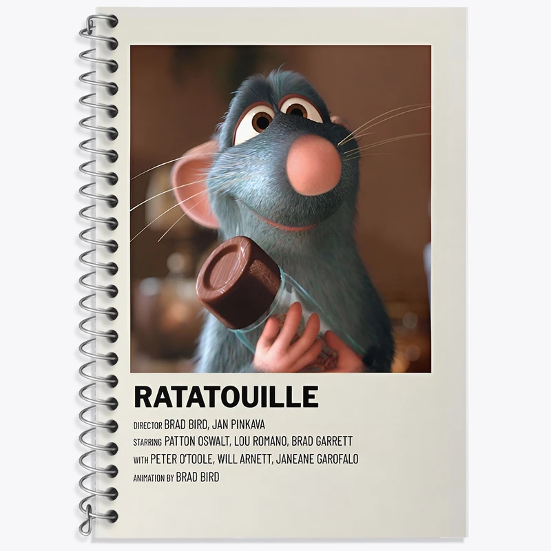 دفتر لغت 50 برگ خندالو طرح موش سرآشپز (Ratatouille) کد F13209